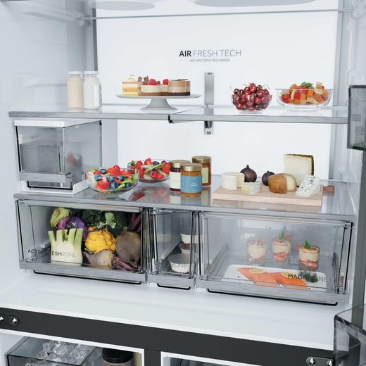 Haier Horizon American Fridge Freezer - Obsidian Steel - Internal shot